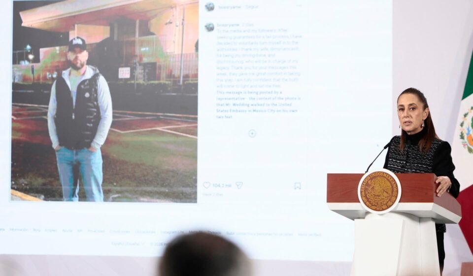 Sheinbaum evita ‘polémica’ con EU y recalca que el exatleta Ryan Wedding se entregó