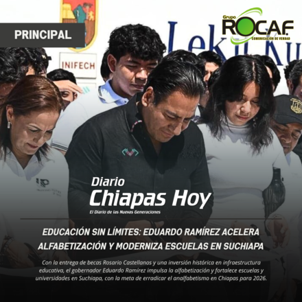 Eduardo Ramírez impulsa alfabetización y nueva infraestructura educativa en Suchiapa.