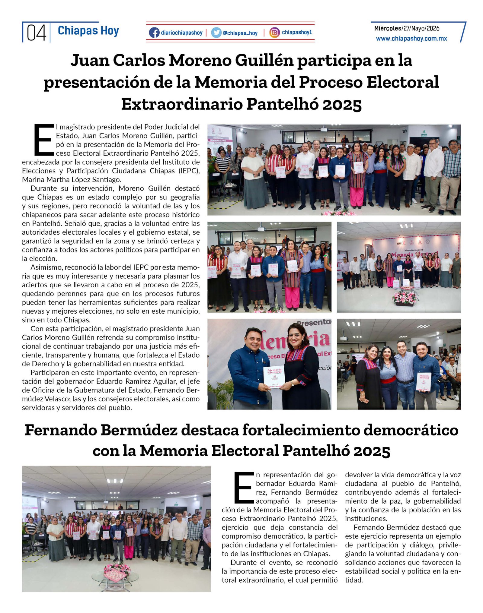 CHIAPAS HOY 27 DE MAYO 20264