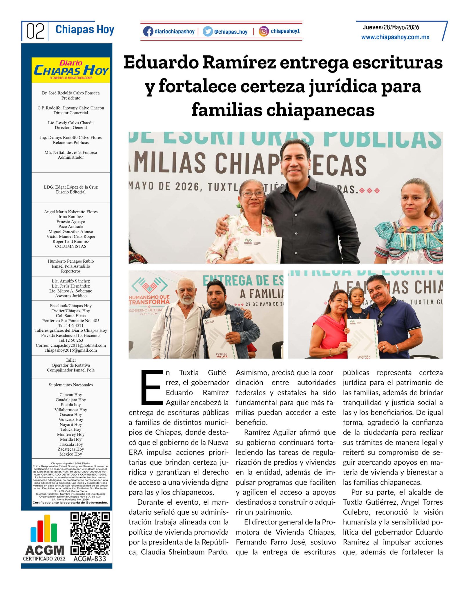 CHIAPAS HOY 28 DE MAYO 20262