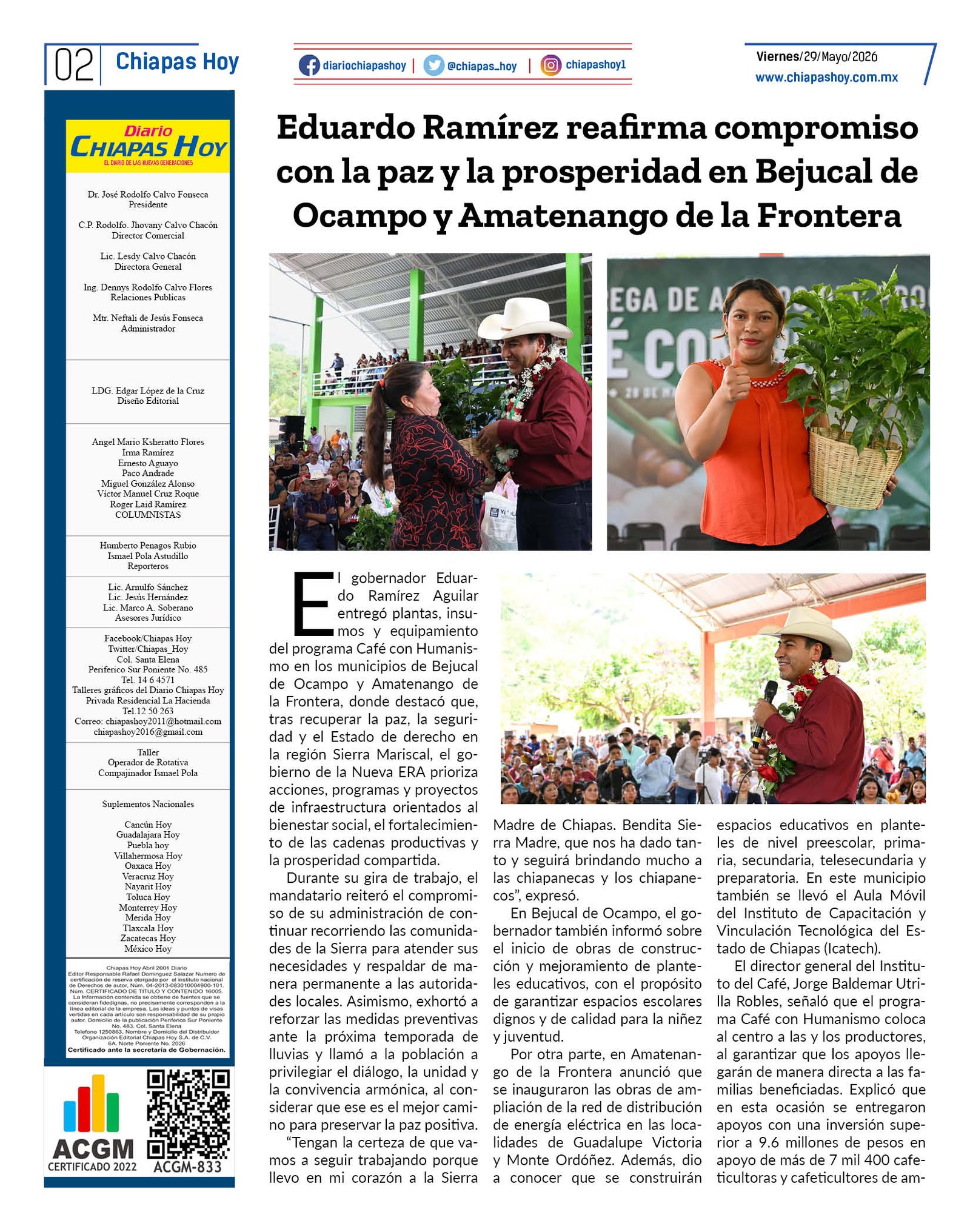 CHIAPAS HOY 29 DE MAYO 20262