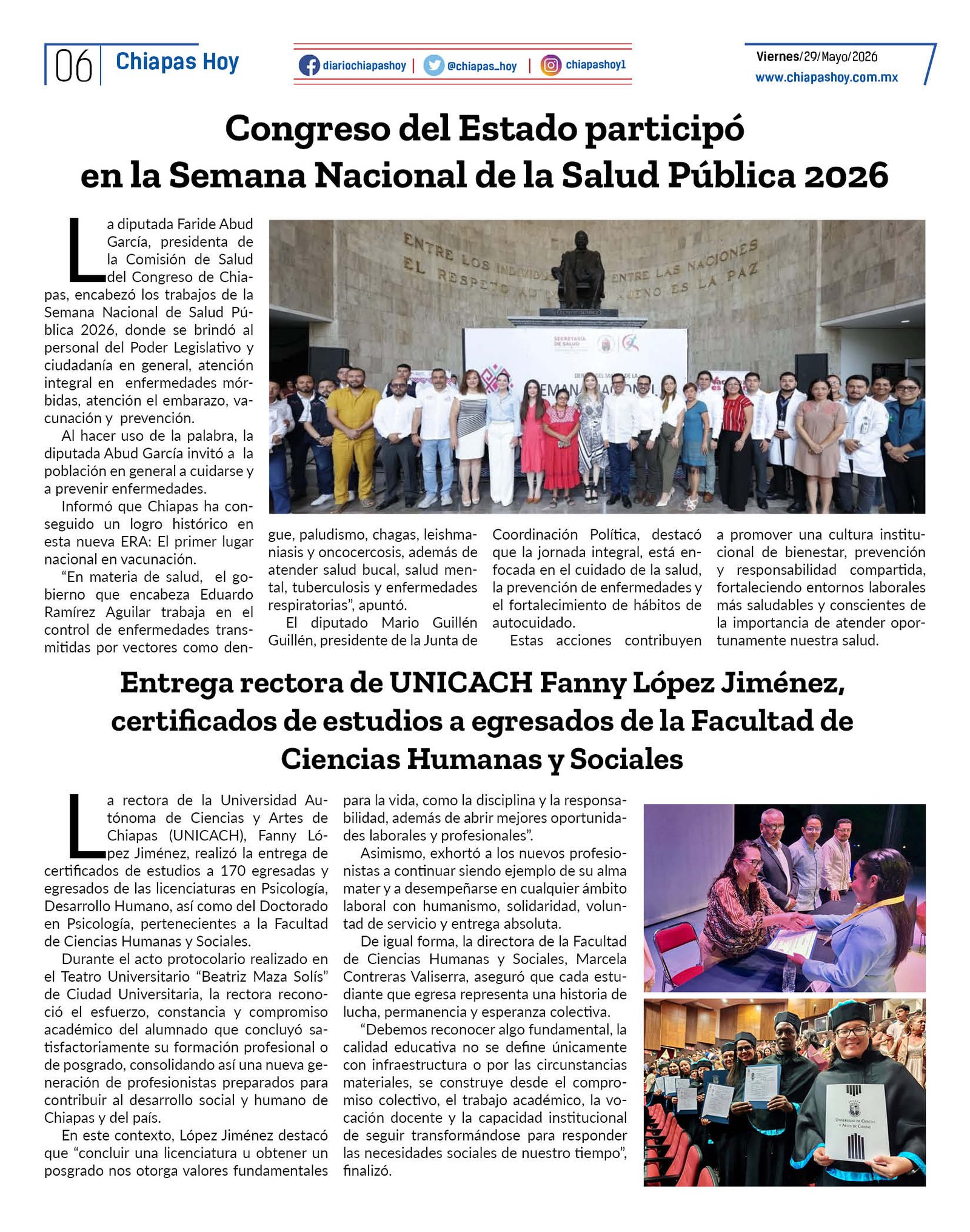 CHIAPAS HOY 29 DE MAYO 20266