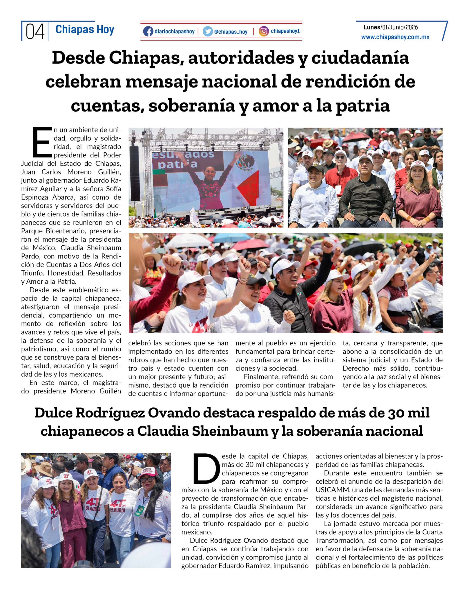 CHIAPAS HOY 01 DE JUNIO 20264