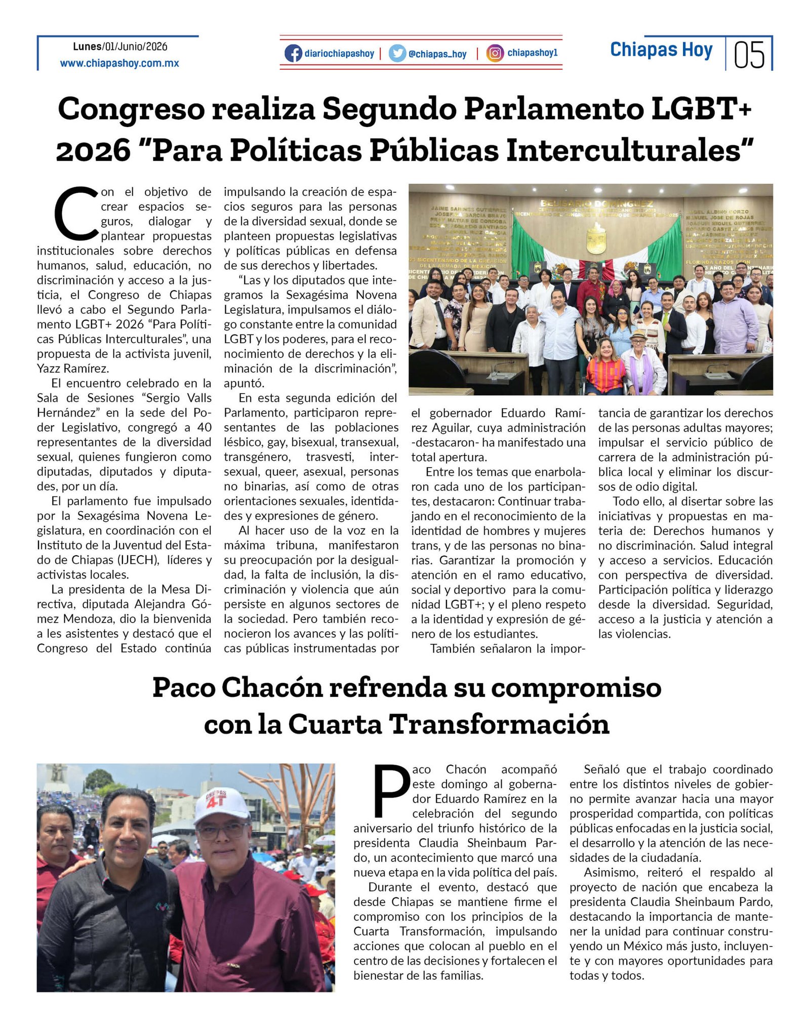 CHIAPAS HOY 01 DE JUNIO 20265