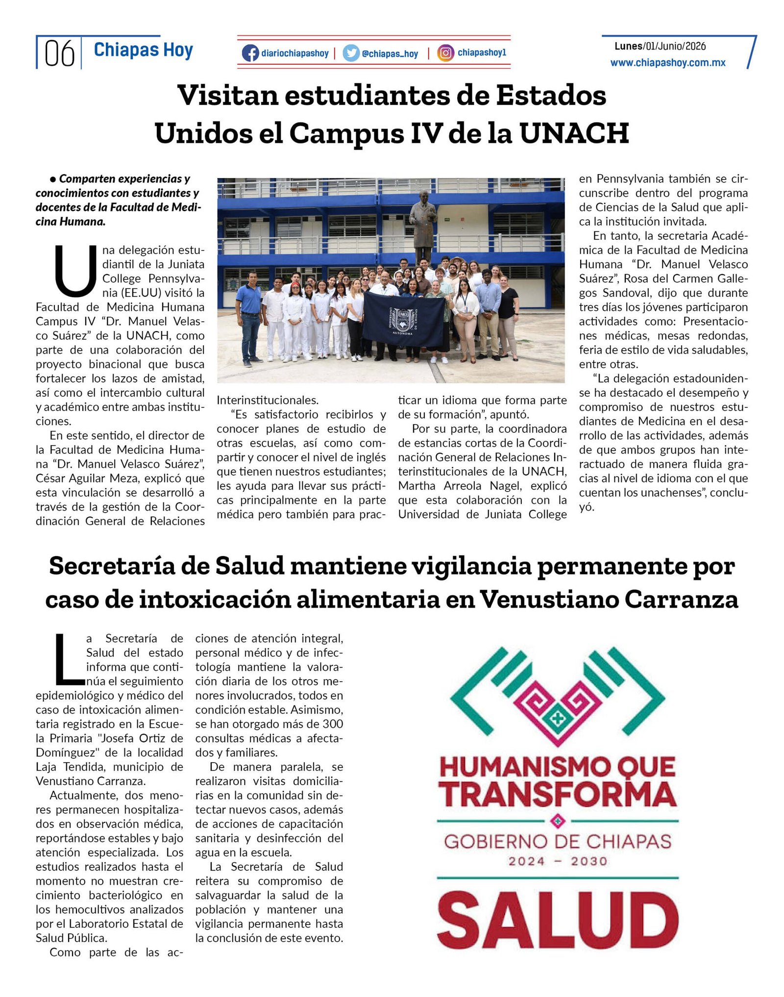 CHIAPAS HOY 01 DE JUNIO 20266