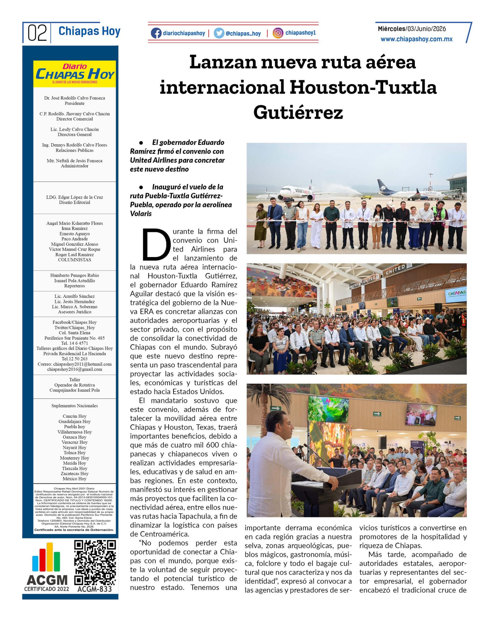 CHIAPAS HOY 03 DE JUNIO 20262