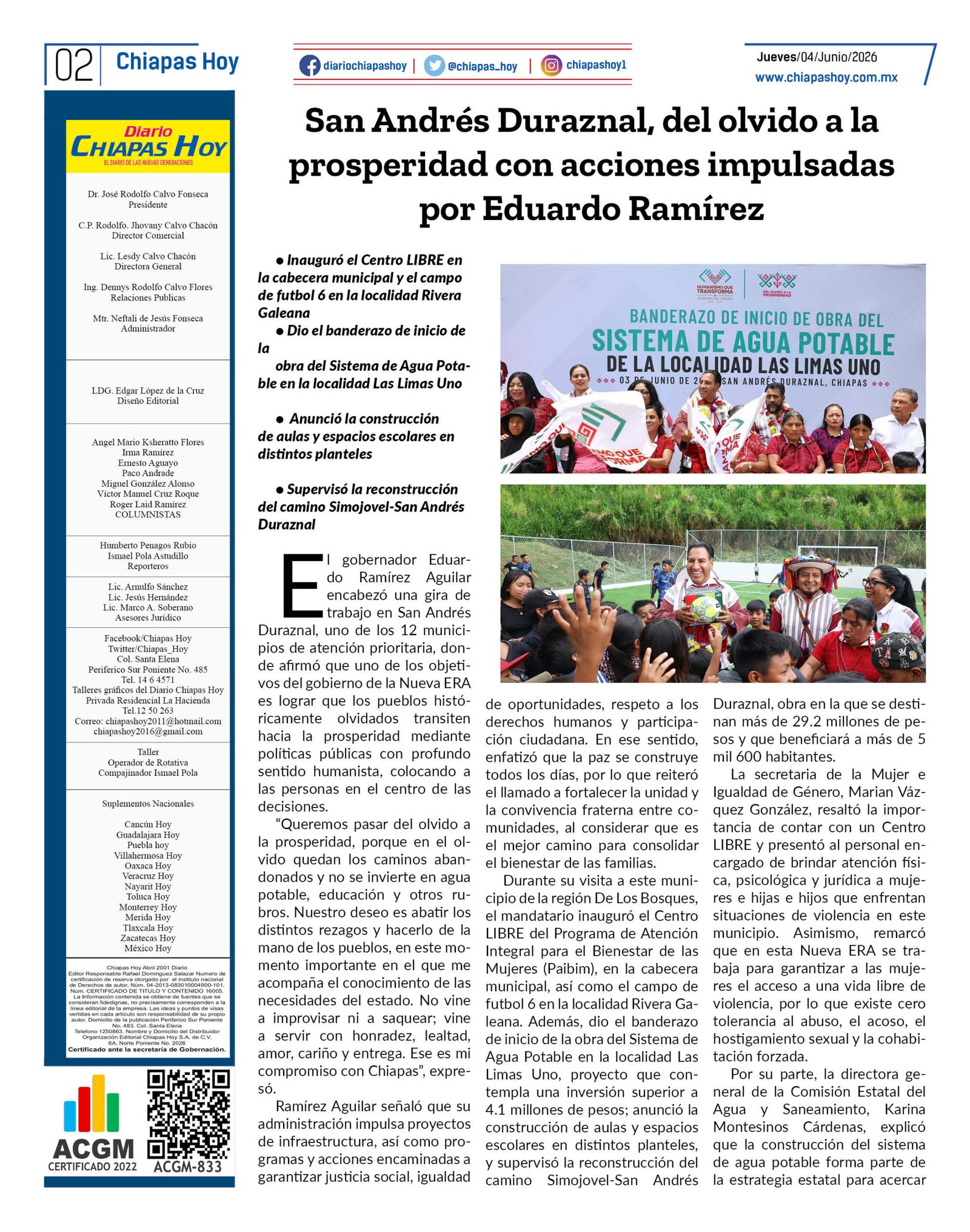 CHIAPAS HOY 04 DE JUNIO 20262